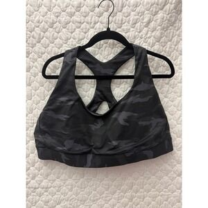Athleta Black and‎ Gray Camo Adjustable Sports Bra Size 3X
